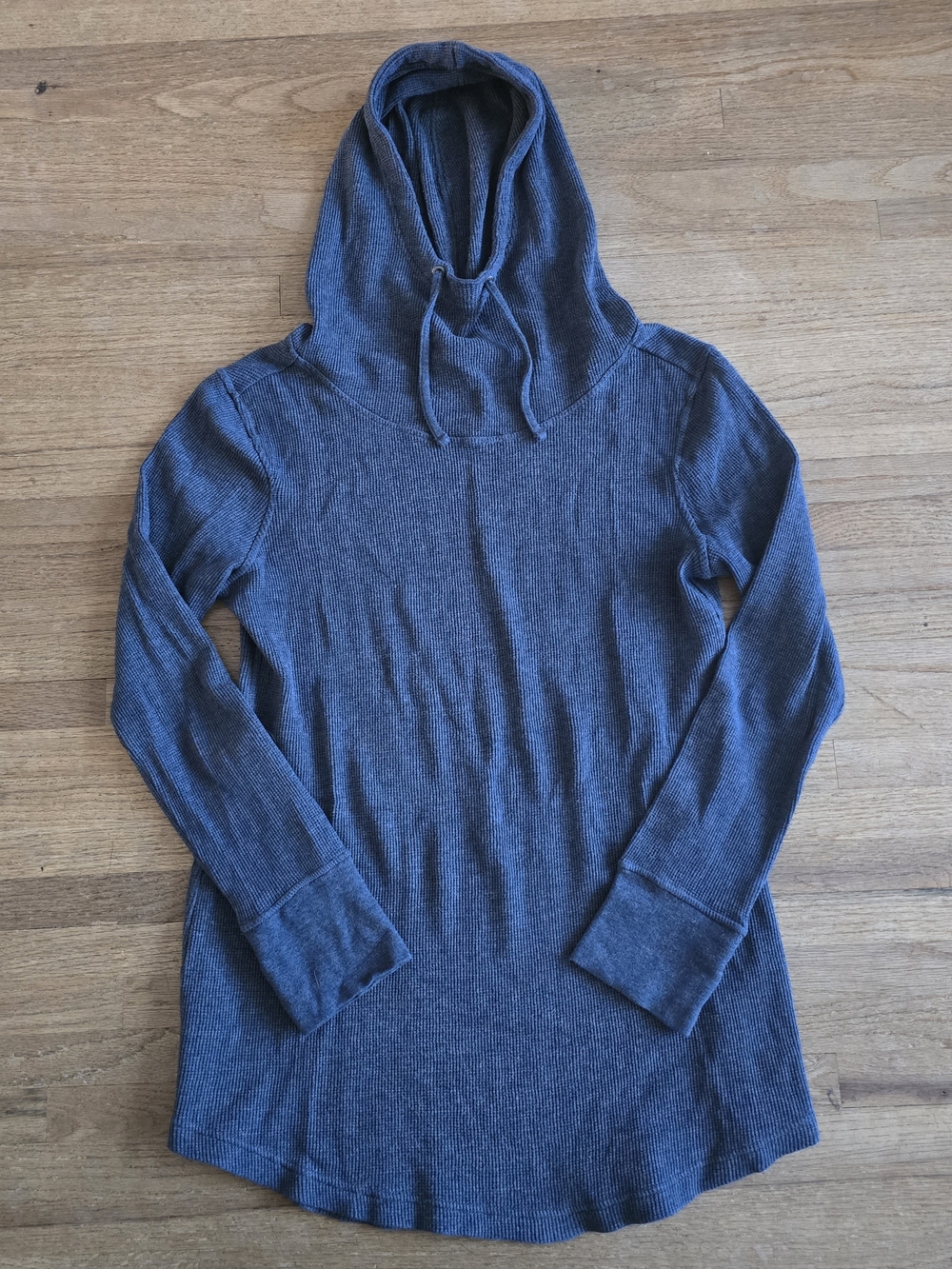 Patagonia Blue Hooded Waffle-Knit Tunic Sweater Womens Medium